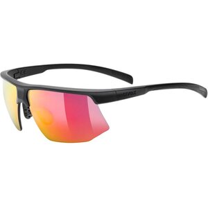 Uvex Aerios Sport Zonnebril Mat Zwart met Mirror Red Lens