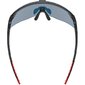 Uvex Pace Stage S Sport Zonnebril Mat Zwart met Mirror Red Lens