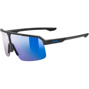 Uvex Ramp Sport Zonnebril Mat Zwart met Mirror Blue Lens