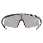 Uvex Pace Ultra V Sport Zonnebril Mat Zwart/Wit Met Mirror Silver Lens