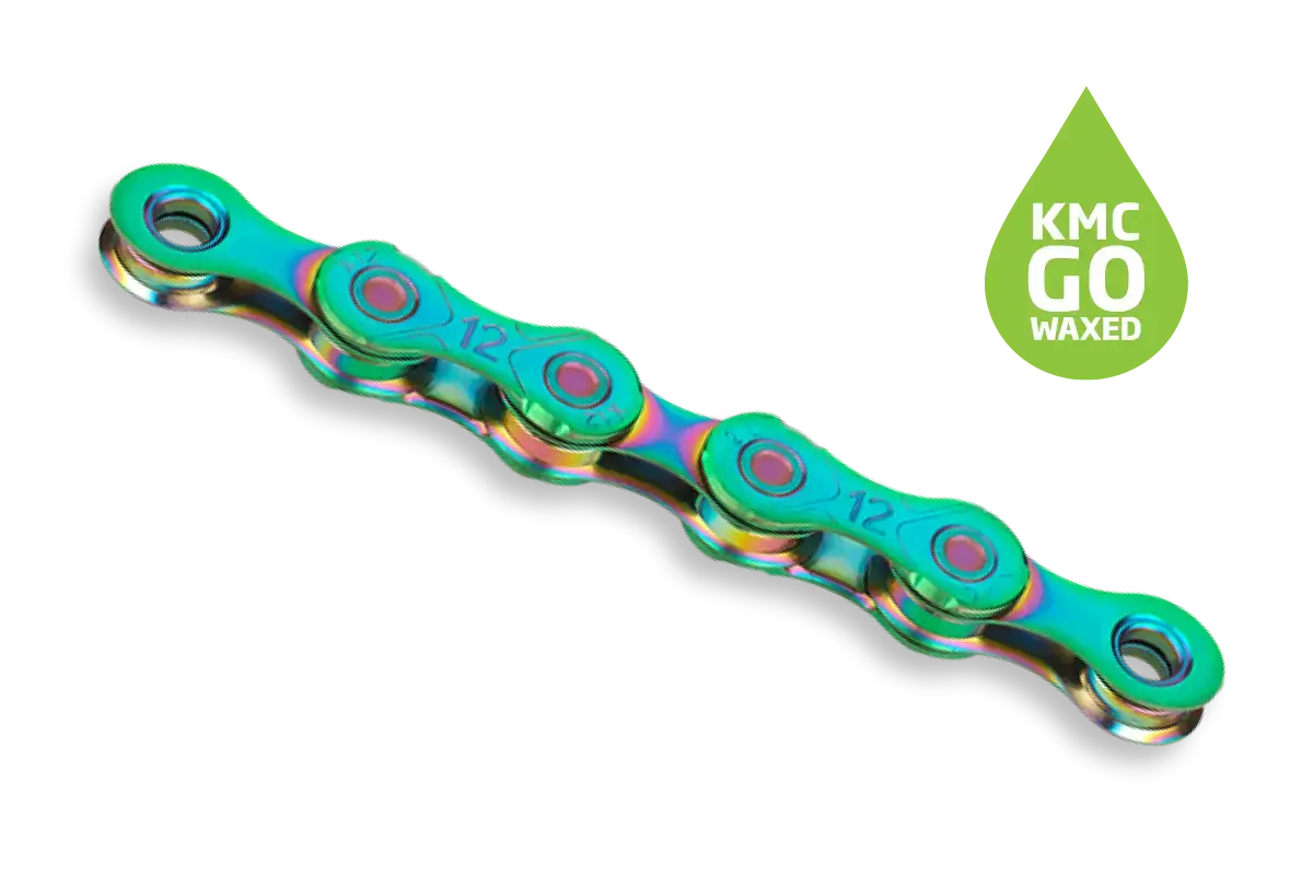 KMC X12 Waxed Fietsketting Oil Slick Groen 126 Schakels