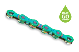 KMC X12 Waxed Fietsketting Oil Slick Groen 126 Schakels