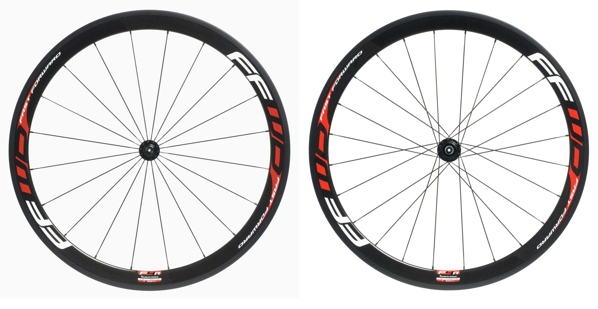 Fast Forward F4R Carbon Clincher Wielset met Fast Forward Naaf Rood