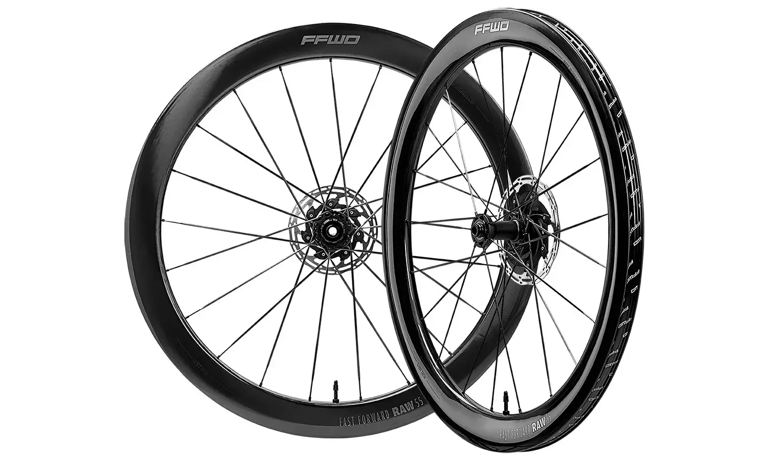 Fast Forward Raw55 FFC 55mm Disc Wielset Glossy Zwart