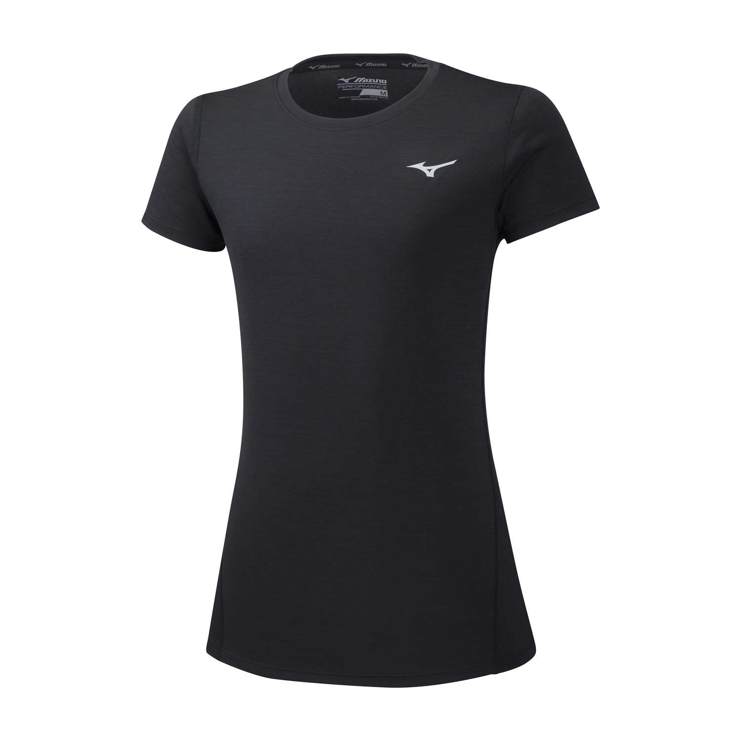 Mizuno Impulse Core Hardloopshirt Korte Mouwen Zwart/Zilver Dames