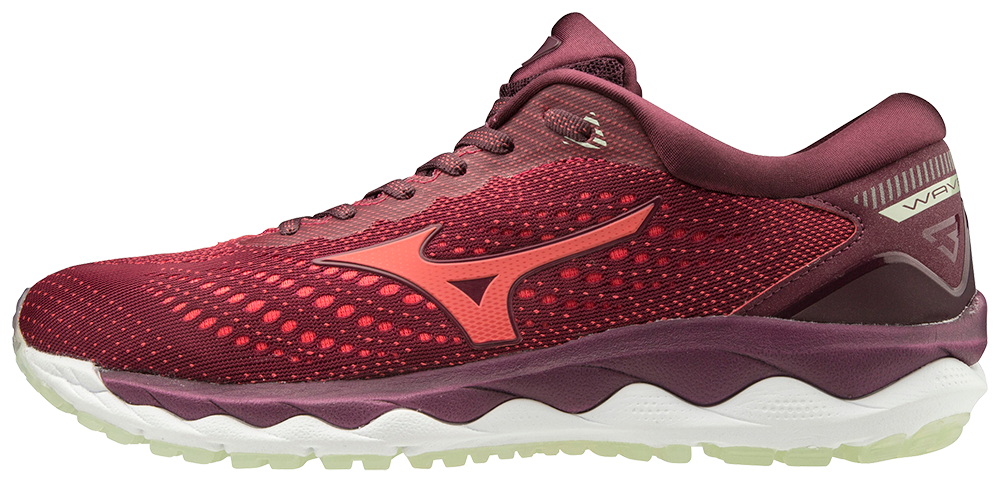 Mizuno Wave Sky 3 Hardloopschoenen Rood/Wit Dames