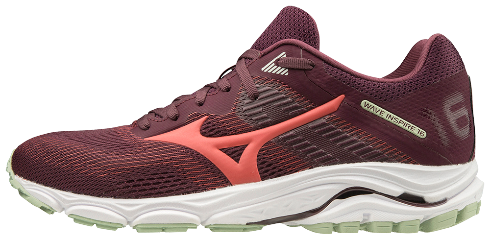 Mizuno Wave Inspire 16 Hardloopschoenen Donkerrood/Roze Dames