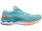 Mizuno Wave Skyrise 4 Hardloopschoenen Blauw/Wit/Oranje Dames