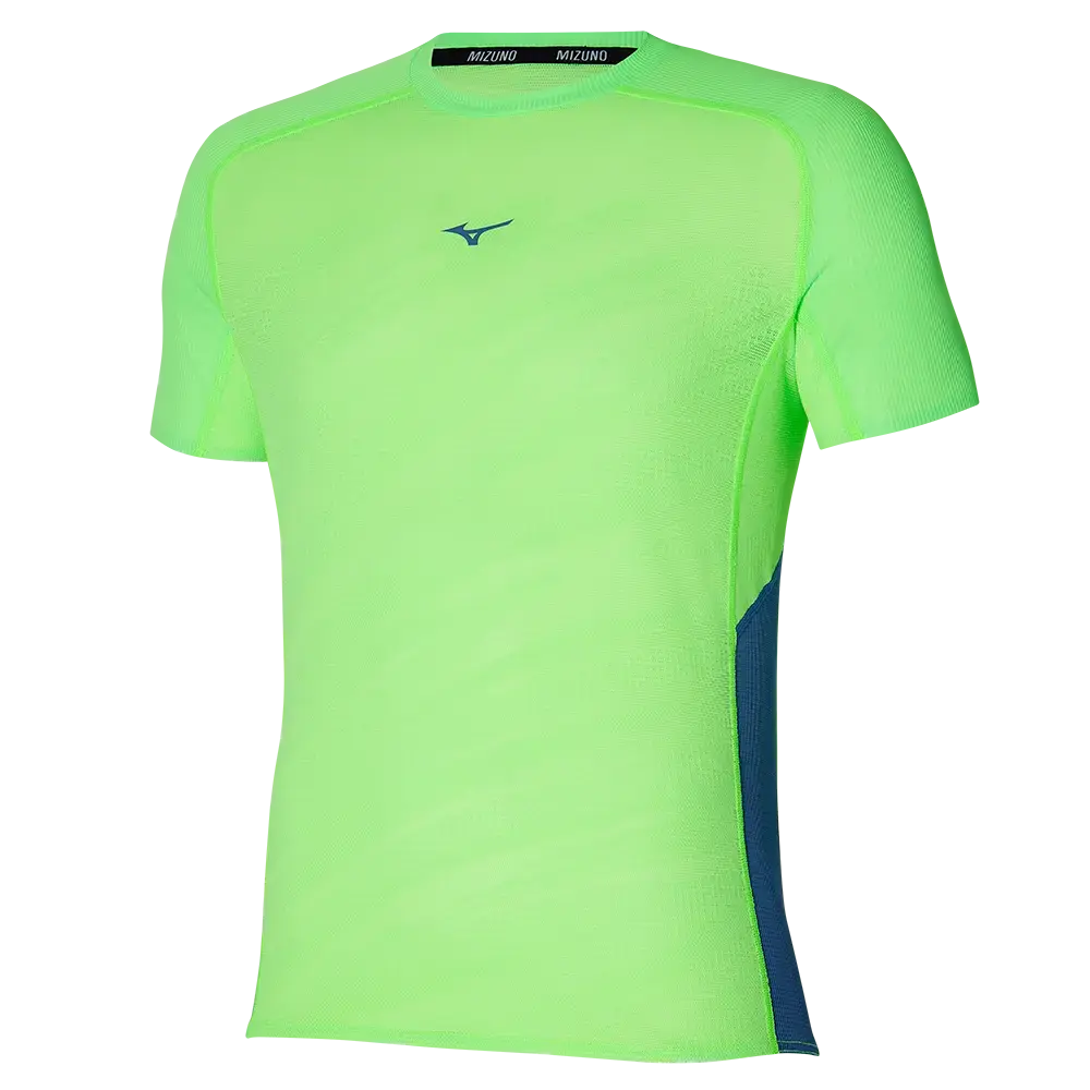 Mizuno Aero Hardloopshirt Korte Mouwen Groen Heren
