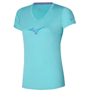 Mizuno Impulse Core RB Hardloopshirt Korte Mouwen Blauw Dames