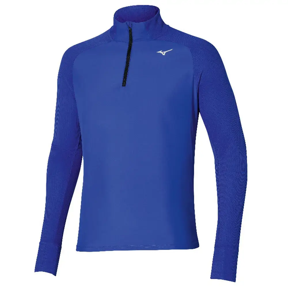 Mizuno Hybrid Hardloopshirt Lange Mouwen Blauw Heren