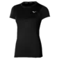 Mizuno Impulse Core Hardloopshirt Korte Mouwen Zwart/Zwart/Zilver Dames