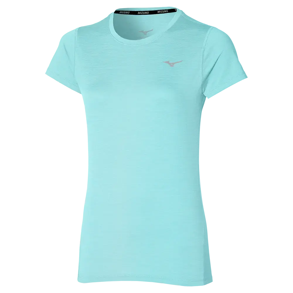 Mizuno Impulse Core Hardloopshirt Korte Mouwen Lichtblauw Dames