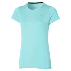 Mizuno Impulse Core Hardloopshirt Korte Mouwen Lichtblauw Dames