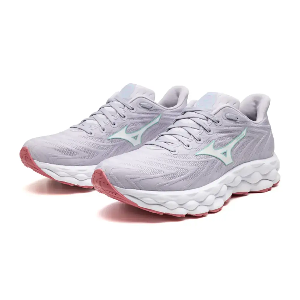 Mizuno Wave Sky 8 WOS Hardloopschoenen Grijs/Wit/Roze Dames