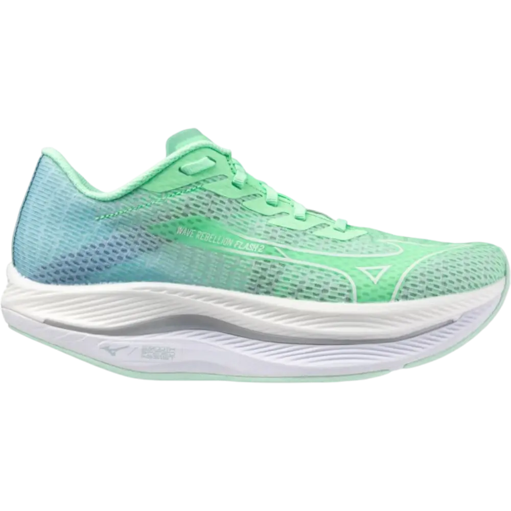 MIZUNO Wave Rebellion Flash 2 WOS Hardloopschoenen Mintgroen/Wit Dames
