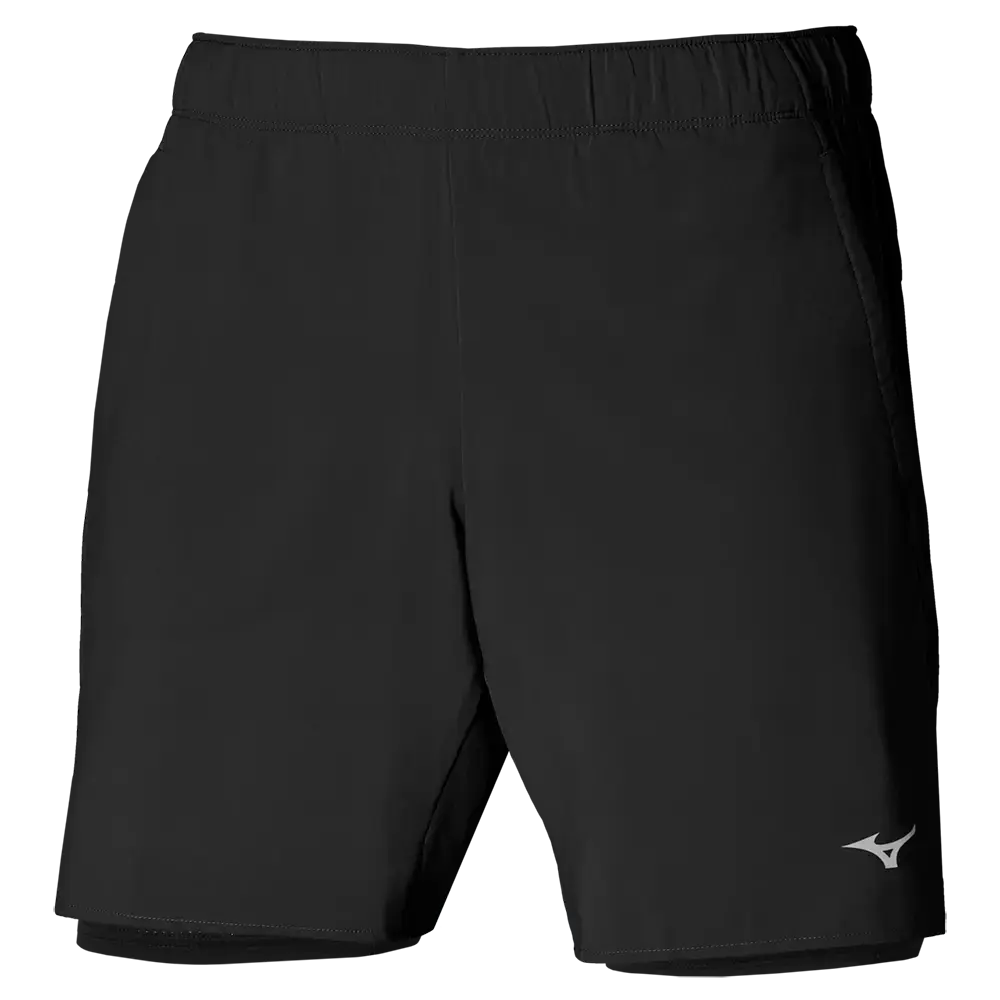 Mizuno Core 7.5 2IN1 Hardloopbroek Kort Zwart Heren