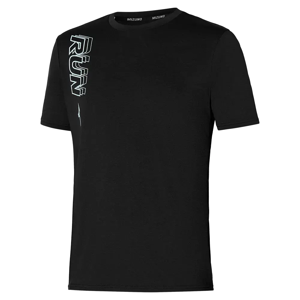 Mizuno Core Run Hardloopshirt Korte Mouwen Zwart Heren