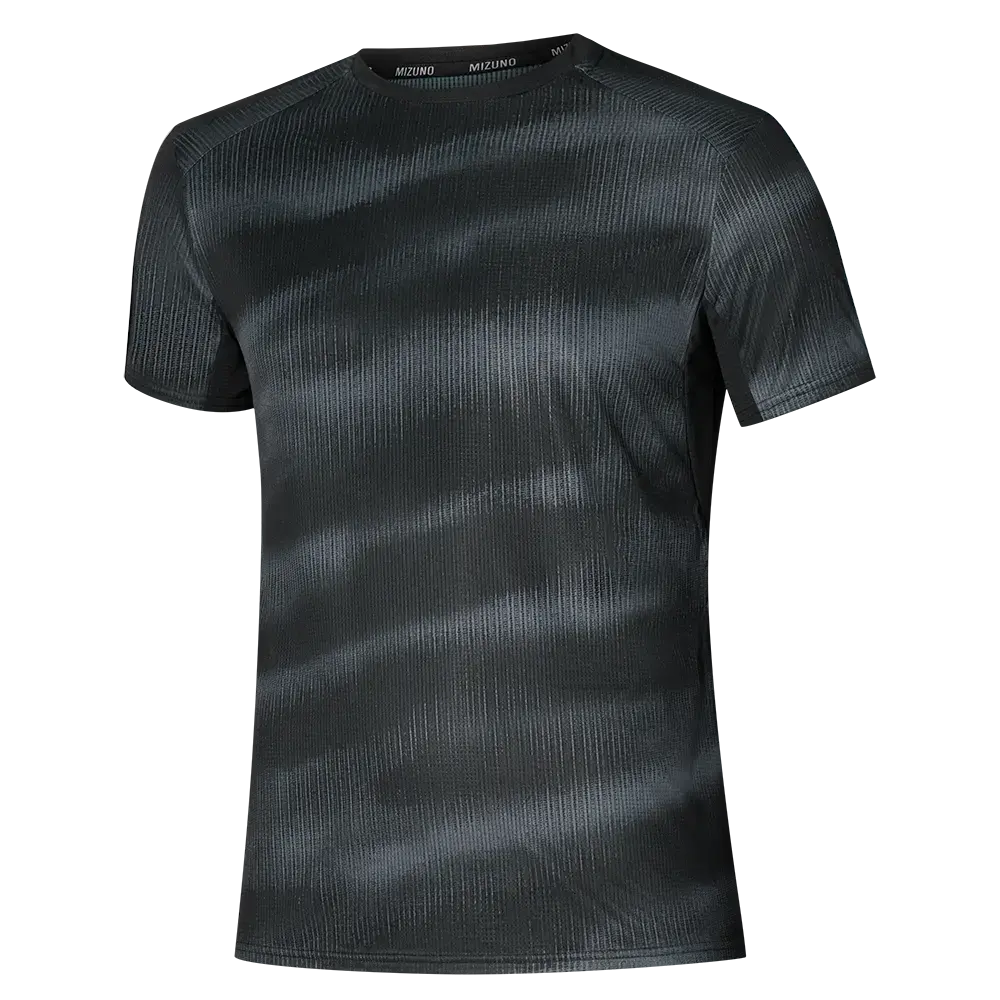 Mizuno DryAeroFlow Graphic Hardloopshirt Korte Mouwen Zwart Heren