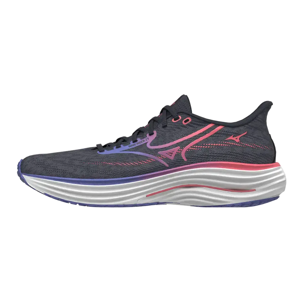 Mizuno Wave Rider 29 WOS Hardloopschoenen Donkergrijs/Blauw/Roze Dames