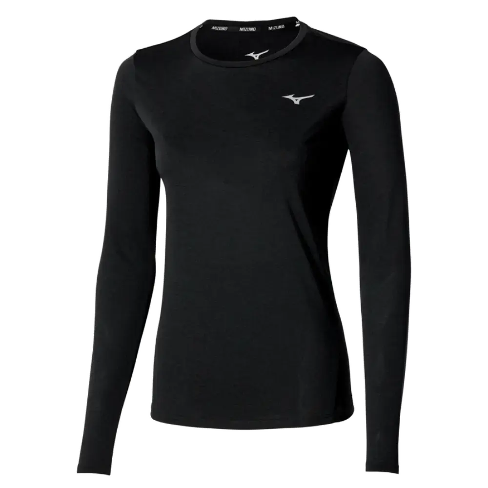 MIZUNO Core Impulse Hardloopshirt Lange Mouwen Zwart Dames