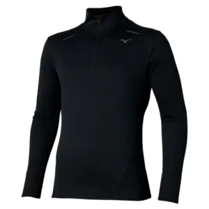 Mizuno Tech Thermal Charge Half Zip Hardloopshirt Lange Mouwen Zwart Heren