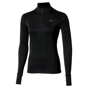 Mizuno Active Warmalite Half Zip Hardloopshirt Lange Mouwen Zwart Dames