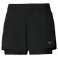 Mizuno Active 2IN1 4.5 Inch Hardloopbroek Kort Zwart Dames