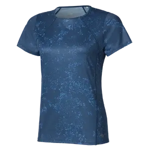 Mizuno DryAero Graphic Hardloopshirt Korte Mouwen Blauw Dames