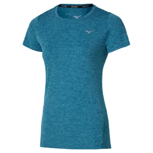 Mizuno Impulse Core Hardloopshirt Korte Mouwen Blauw Dames