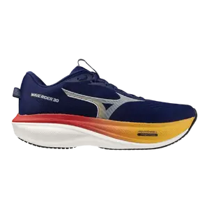 MIZUNO Wave Rider 30 Hardloopschoenen Donkerblauw/Wit/Goud Heren