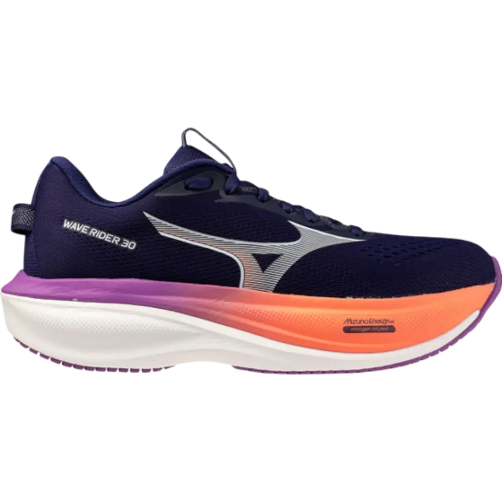 MIZUNO Wave Rider 30 Hardloopschoenen Donkerblauw/Wit/Paars Dames