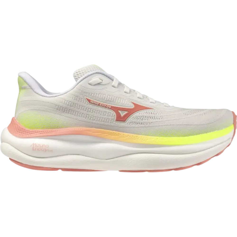MIZUNO Wave Sky 9 Hardloopschoenen Wit/Oranje/Geel Dames