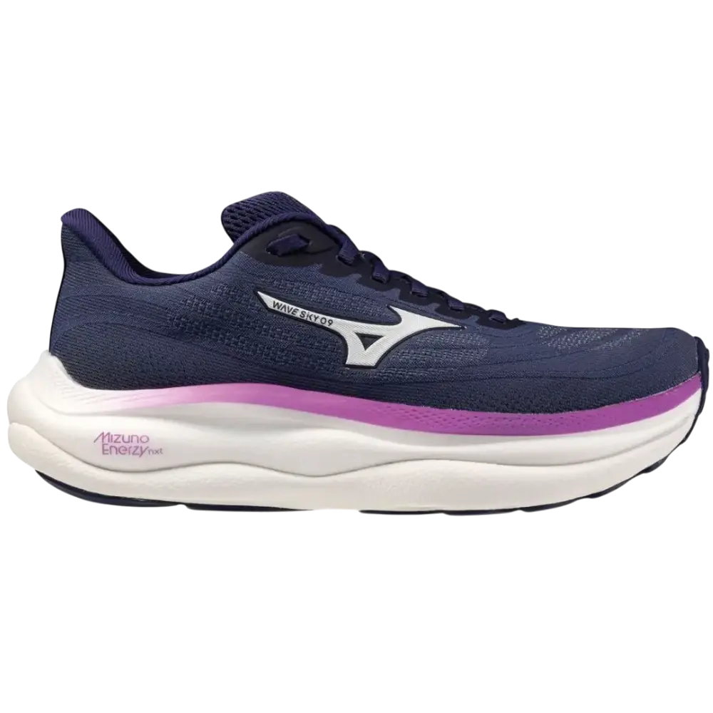 MIZUNO Wave Sky 9 Hardloopschoenen Donkerblauw/Wit/Paars Dames