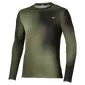 MIZUNO Core Graphic Hardloopshirt Lange Mouwen Olijfgroen/Donkerblauw Heren — afbeelding 1