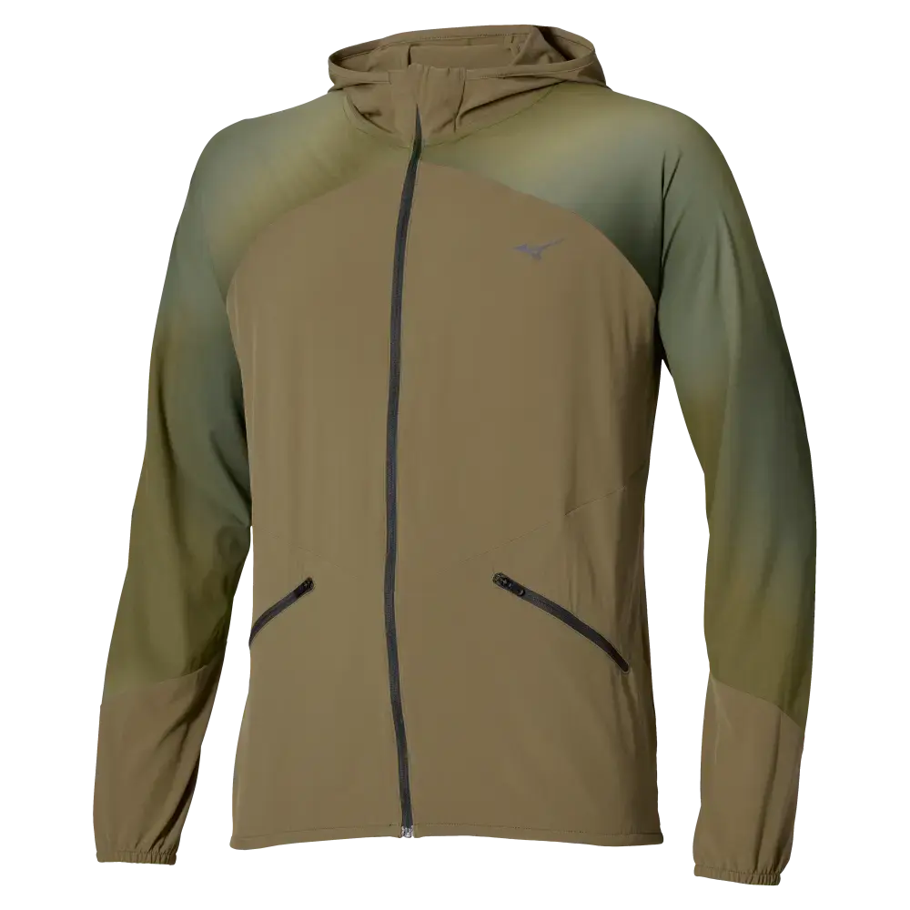 MIZUNO Active Alpha Hooded Hardloopjack Olijfgroen Heren