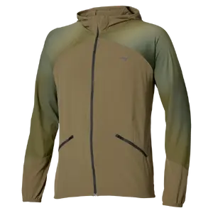 MIZUNO Active Alpha Hooded Hardloopjack Olijfgroen Heren