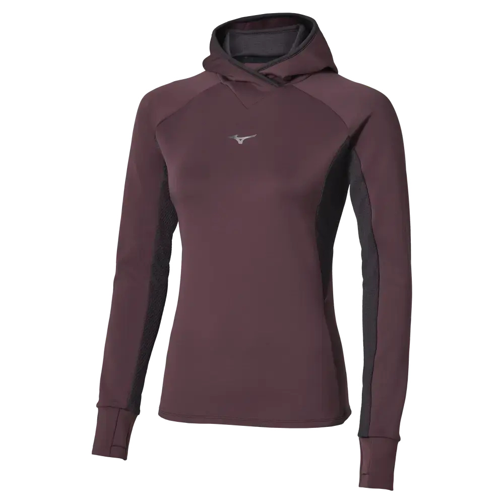 MIZUNO Active Warmalite HD Hardloopshirt Lange Mouwen Donkerrood Dames