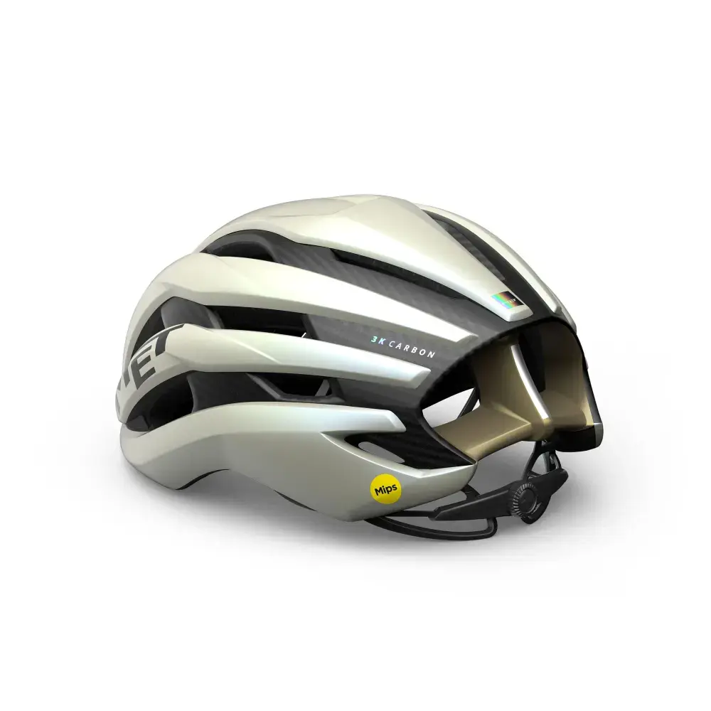 MET Trenta 3K Carbon MIPS Race Fietshelm Vanilla/Goud