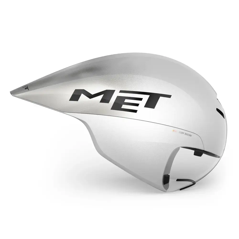 MET Drone Wide Body II Tijdrithelm Metallic Glossy Wit