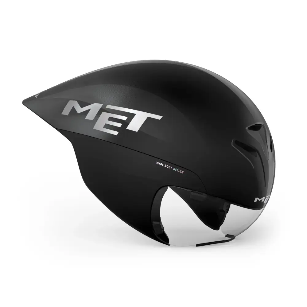 MET Drone Wide Body II Tijdrithelm Metallic Glossy Zwart