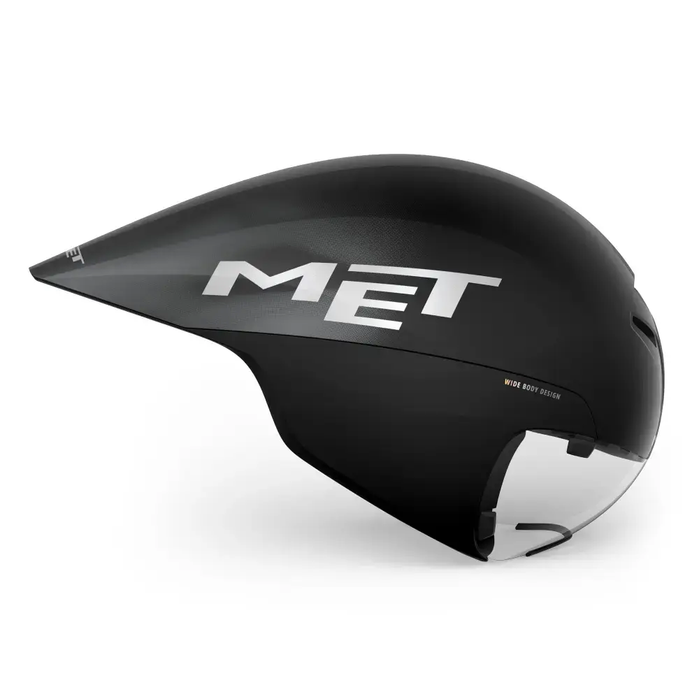 MET Drone Wide Body II Tijdrithelm Metallic Glossy Zwart
