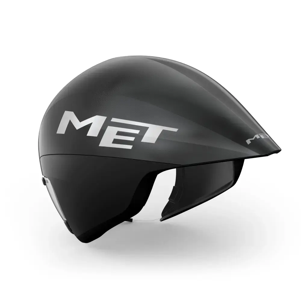 MET Drone Wide Body II Tijdrithelm Metallic Glossy Zwart