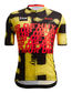 Santini LA FLECHE WALLONE Fietsshirt Korte Mouwen Geel/Zwart/Rood Heren