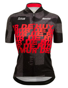 Santini LA FLECHE WALLONE Fietsshirt Korte Mouwen Geel/Zwart/Rood Dames