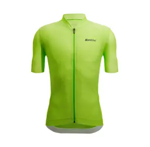 Santini Colore Puro Fietsshirt Korte Mouwen Fluo Groen Heren