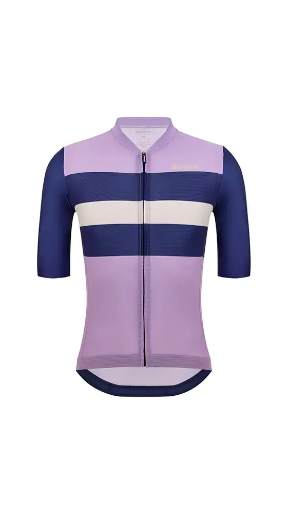 Santini Eco Bengal Fietsshirt Korte Mouwen Paars/Blauw