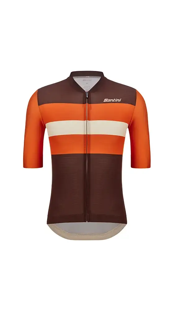 Santini Eco Bengal Fietsshirt Korte Mouwen Oranje/Bruin