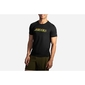 Brooks Distance Graphic Hardloopshirt Korte Mouwen Zwart Heren
