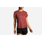 Brooks Distance Graphic Hardloopshirt Korte Mouwen Donkerrood Dames